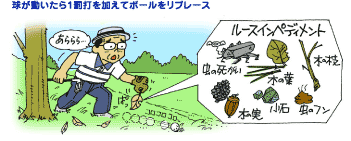 球が動いたら1罰打を加えてボールをリプレース